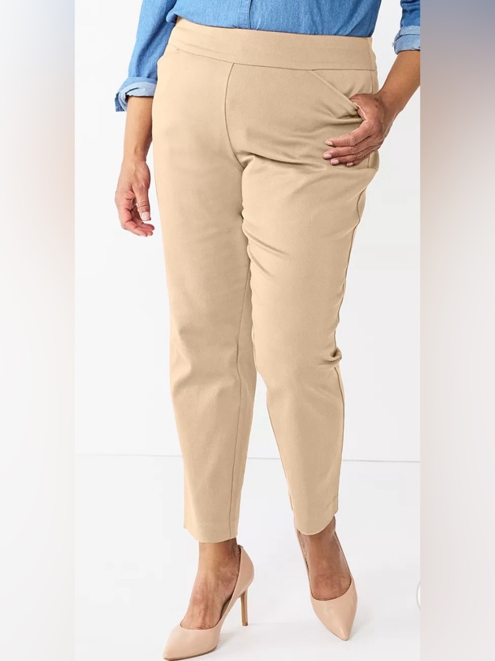 Women’s Pull On Neutral Tan Pants